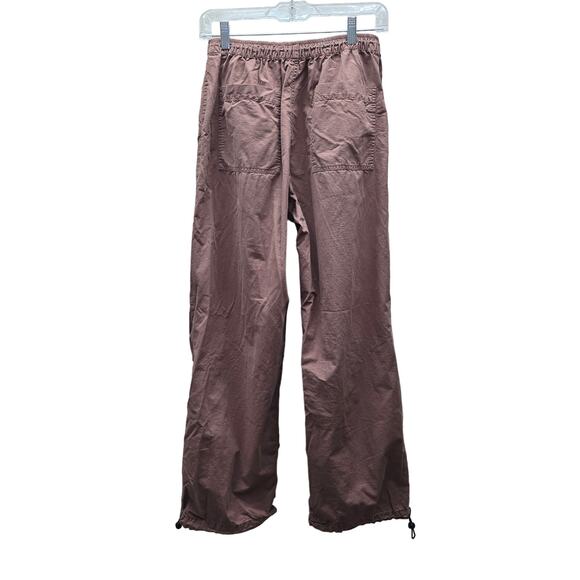 Zara Women's Parachute Wide Leg Ripstop Relaxed Fit Pants Outdoor Brown Size 4 - Picture 2 of 9